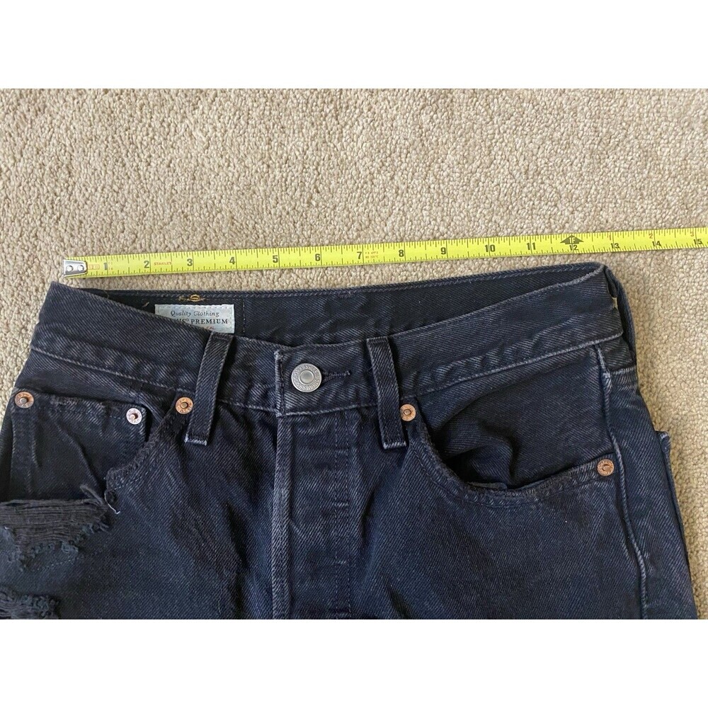 Levi's 501® Original Cropped Distressed Black Women's Jeans Size 24 - Picture 8 of 16